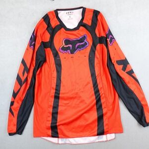 Fox Racing Jersey Men Large Orange 180 Motocross Dirt Bike ATV Riding Off-Road